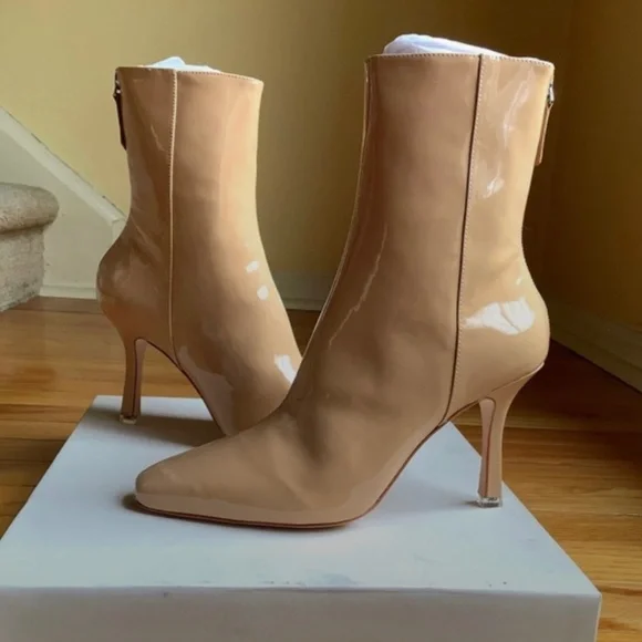 Black Suede Studio Laura Bootie Patent Leather Porcini SZ EU40/US9.5 - Picture 8 of 16